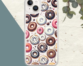 Donuts & Sprinkles Clear Phone Case: Frosted Cravings Drawing