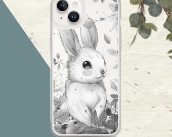 Capa de iPhone Kawaii Bunny Rabbit: Capa protetora transparente