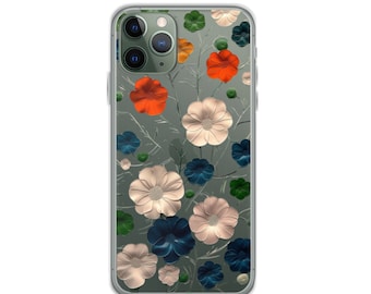 Floral Print Clear iPhone Case: Flower Pressed Design