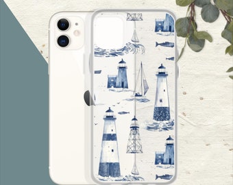 Coastal Lighthouse iPhone Case: Clear Nautical Design, Protective Cover