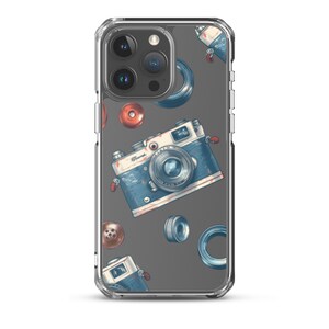 Aesthetic Phone Case - Vintage Camera Pattern iPhone Case, Unique Retro Style Cover, Perfect Gift for Photographers