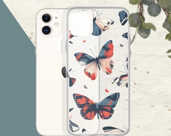 Butterfly iPhone Case: Elegant Red Butterfly Print, Slim Protective Cover