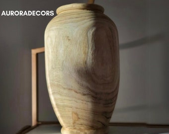 Large Wood Vase, Unique Flower vase, Elegant Wooden Vase. Charming Gift for Home Decor Enthusiasts, Wooden Vase, Flower Vase