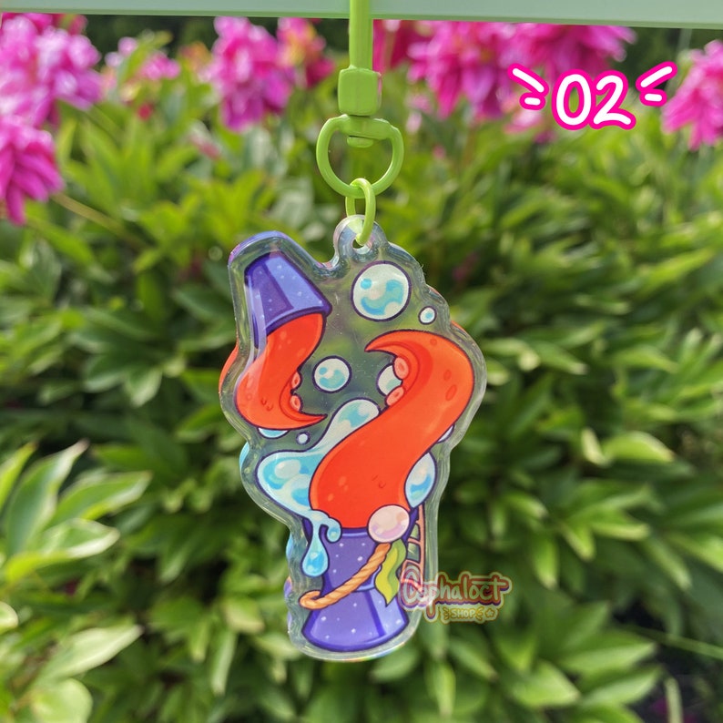 Lava Lamp Keychains Doublesided Clear Acrylic Keychain W/ Epoxy