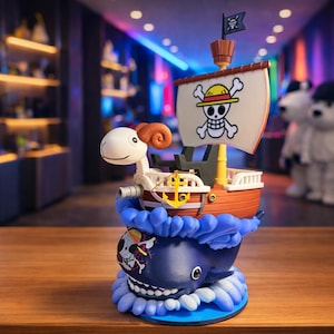 Wesoła zabawa z uchwytem na kontroler Laboon – prezent inspirowany One Piece, uchwyt na joystick, dekoracja biurka | Statek Luffy'ego – pasuje do wszystkich kontrolerów