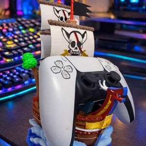 Suporte para Controle do Navio Shanks - Presente Inspirado em One Piece, Suporte para Joystick, Decoração de Mesa | Navio do Luffy - Compatível com Todos os Controles