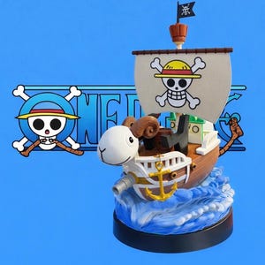 Uchwyt na kontroler Going Merry Straw Hat | Prezent One Piece | Uchwyt na joystick | Unikalna dekoracja biurka | Statek Luffy'ego | Stojak na telefon ze statkiem