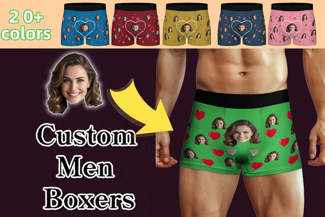 Custom Face Boxer Gift, Personalized Face Boxer Briefs, Custom Gifts ...