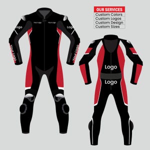 Combinaison moto en cuir personnalisée | Équipement de motard de course personnalisé | Nous concevrons votre propre costume