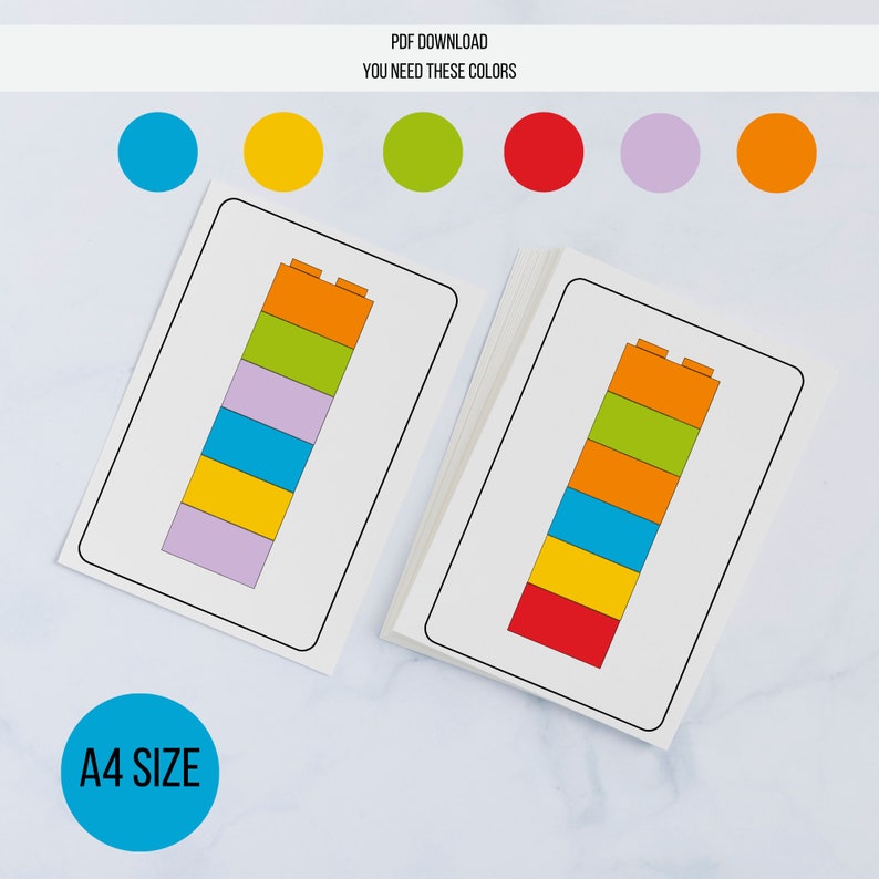 Building Block Templates, Montessori Learning Cards, Children, PDF ...
