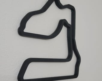 16" or 4" 3D Printed Sebring Raceway Track Art – Wall Decor with elevation