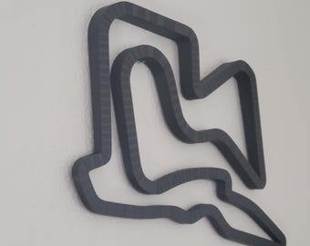 16" or 4" 3D Printed Spring Mountain Raceway Track Art - Charleston Peak with elevation