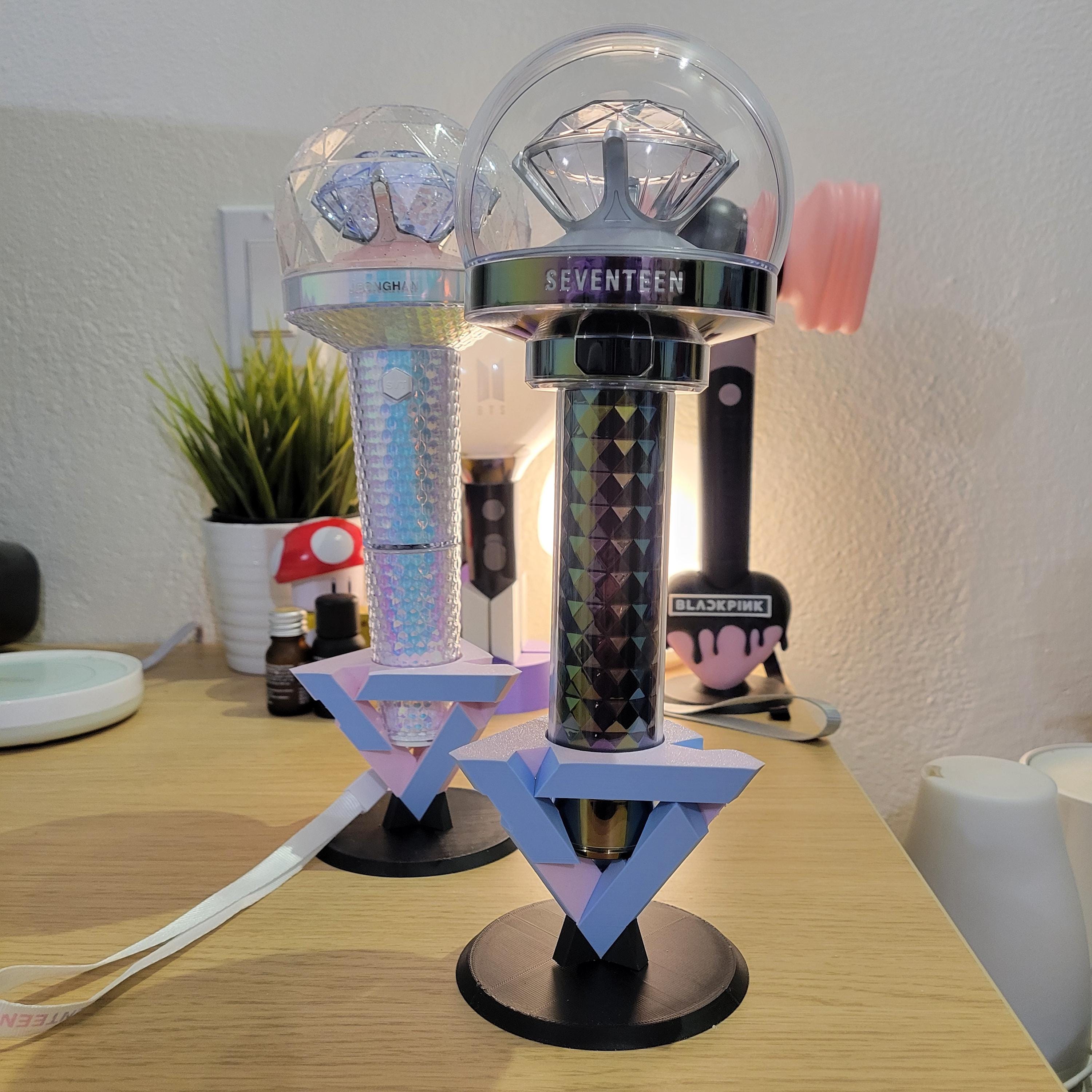 Custom SEVENTEEN 세븐틴 Carat Bong Light Stick Stand | Display Holder | Multicolor | K-pop Lightstick Holder
