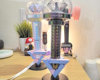 Custom SEVENTEEN 세븐틴 Carat Bong Light Stick Stand | Display Holder | Multicolor | K-pop Lightstick Holder