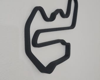 16" or 4" 3D Printed Thunderhill Raceway East Track Art – Wall Decor with elevation