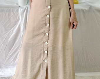 Everyday skirt Maxi A-Line beige linen skirt for women, Summer skirt, Boho Linen Skirt, Wedding skirt, Gift for women Plus size Skirt, Gift