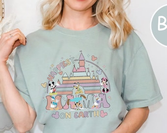 Comfort Colors® Happiest Mama On Earth Tee, Disney Mommy Shirt, Mothers Day Tee, Gift For Mom, Disney Travel Tee, Grandma T-Shirt