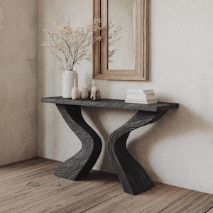 Rustic wooden entry way table reclaimed wood black console table console furniture handcrafted refined wall table unique home decor