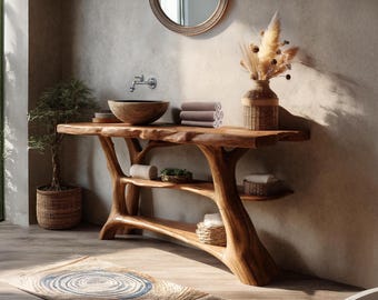 Reclaimed bathroom storage modern handcrafted live edge bathroom vanity rustic wood vanity cabinet solid wood bathroom decor