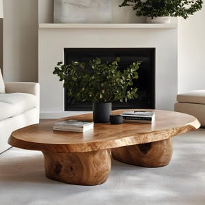 Farmhouse solid wood end table Natural wood coffee table live edge table reclaimed wood side table living room table living room decor
