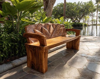 Farmhouse Entryway Bench, Handmade Outdoor Deck Seating, Rustic Live Edge Porch Bench Seat Living Room Furniture