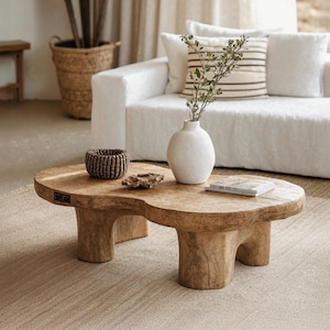 Modern solid wood coffee table Rustic end table farmhouse live edge table reclaimed wood side table living room table living room decor