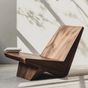 Handcrafted accent chair mid century solid wood chair rustic reading nook chair patio wooden chair farmhouse armchair for living room