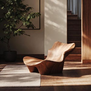 Handcrafted reading nook chair rustic accent chair mid century solid wood chair patio wooden chair farmhouse armchair for living room