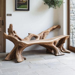 Farmhouse Porch Bench Seat Rustic Entryway Bench Deck Seating Bench Mid Century Wooden Bench Solid Wood Outdoor Bench For Living Room