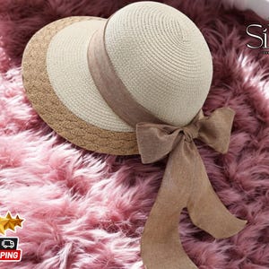 Mode zomerhoed voor dames | Casual boho-strandtop | Panamastro-zonnehoed | Pet met brede rand lint | Stijlvolle vakantie-fedora