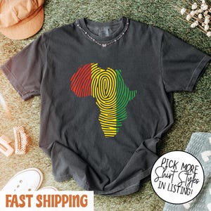 Chemise Juneteenth imprimée carte ADN de l'Afrique Comfort Colors, chemise Black History, chemise noire Freedom, chemise noire Pride, chemise Free-ish Since 1865