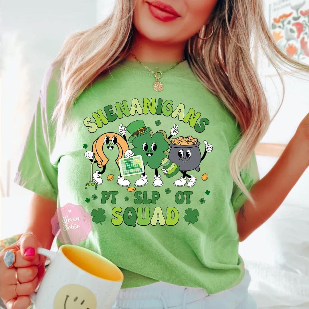Therapy Squad St Patricks Day Shirt, SLP OT PT Team Shamrock Sweatshirt ...