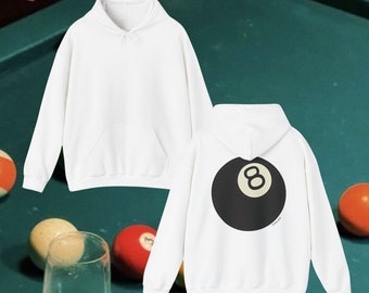 8-ball hoodie | Y2k 8 Ball Print Sweatshirt, Unisex Hoody, Cadeau voor vriend, Oversized Biljart Pool Ball Hoodie