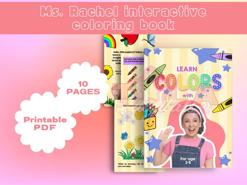 Ms rachel interactive coloring book learn with ms rachel ms rachel busy