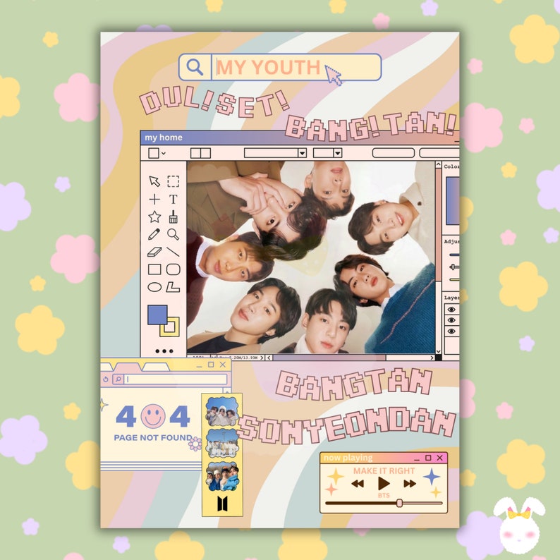 A5 BTS Scrapbook Digital Printable Binder Cover Kpop Binder Cover ...