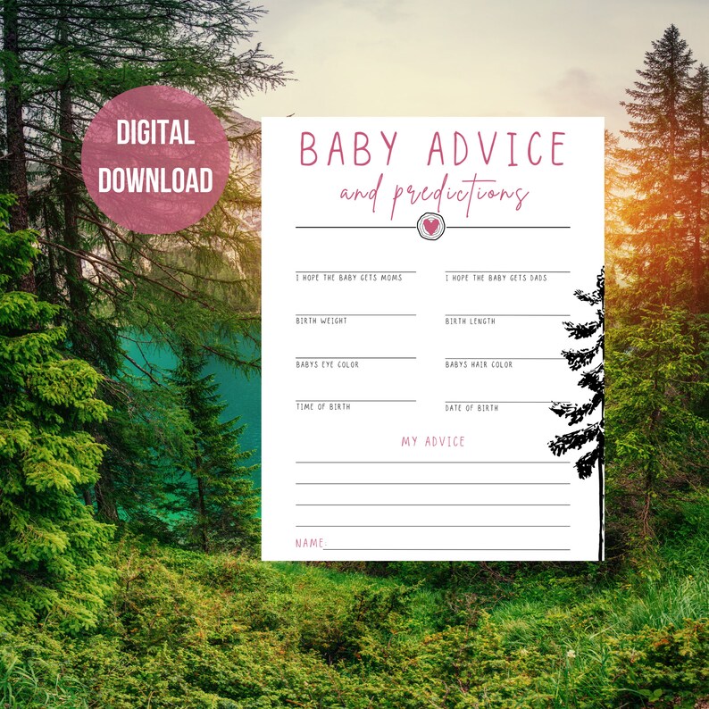Printable Baby Shower Advice and Predictions Game, Baby Shower Games ...