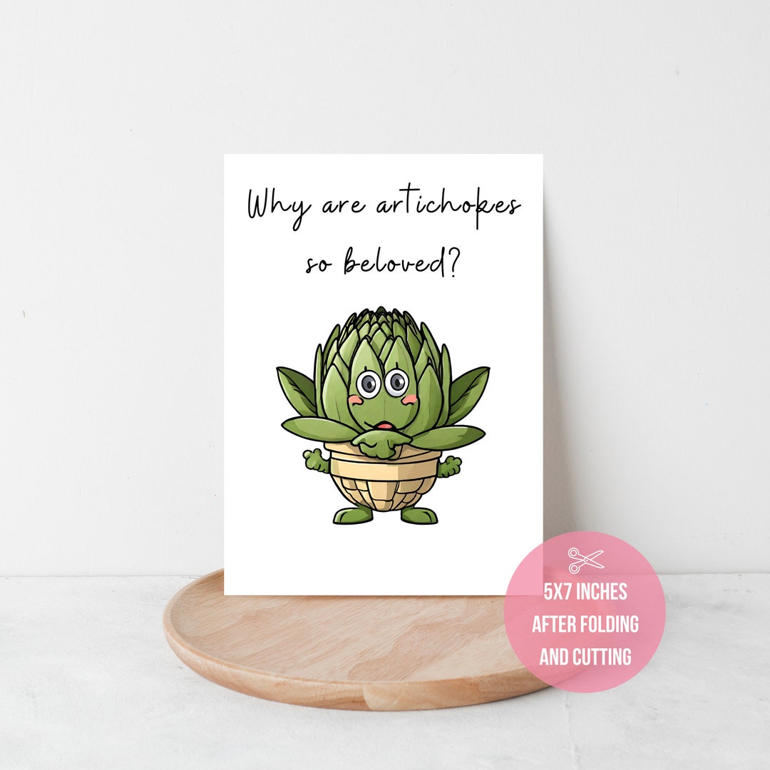 Printable Dad Joke Card, Artichokes, Dad Jokes, Card for Her, Card for