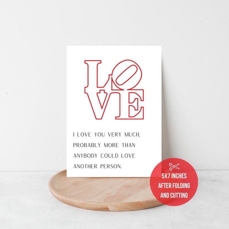 I Love You Card, Printable Card, Love You Lots, Card for Her, Card for ...