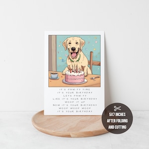 Lustiger Hund Geburtstagskarte, Karte für Sie, Karte für Ihn, Geburtstagskarte für Sie, Geburtstagskarte für Ihn, printable Karte, sofort Download, PDF