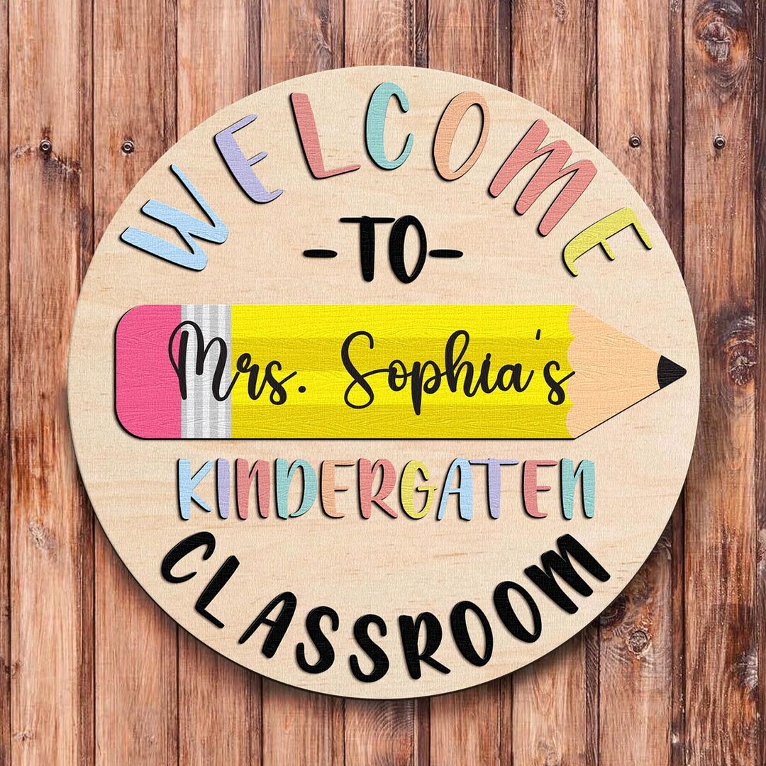 Custom Teacher Door Hanger, 3D Classroom Door Sign, Pencil Door Sign ...