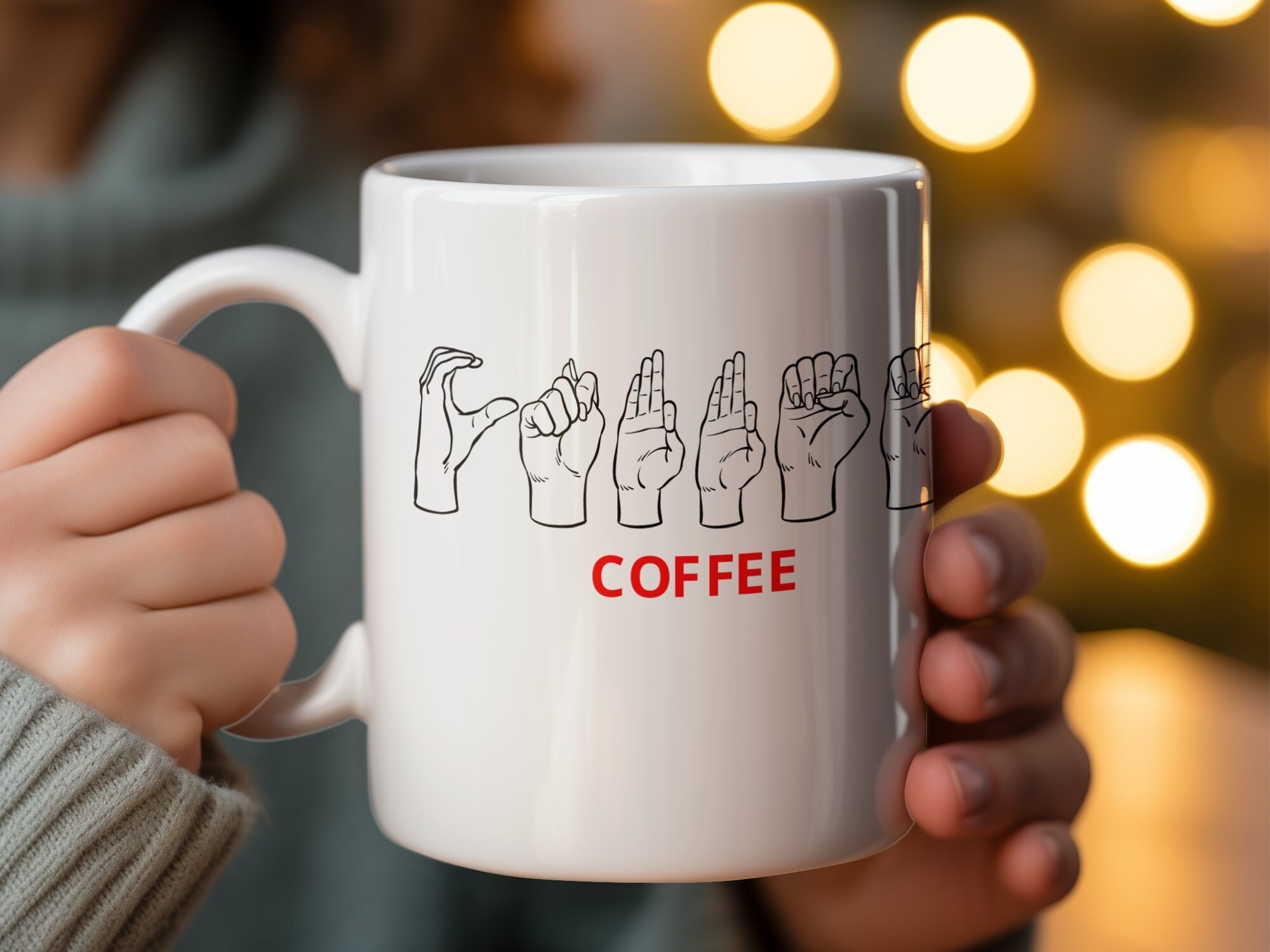 ASL Coffee Sign Language Hand Gestures - Etsy