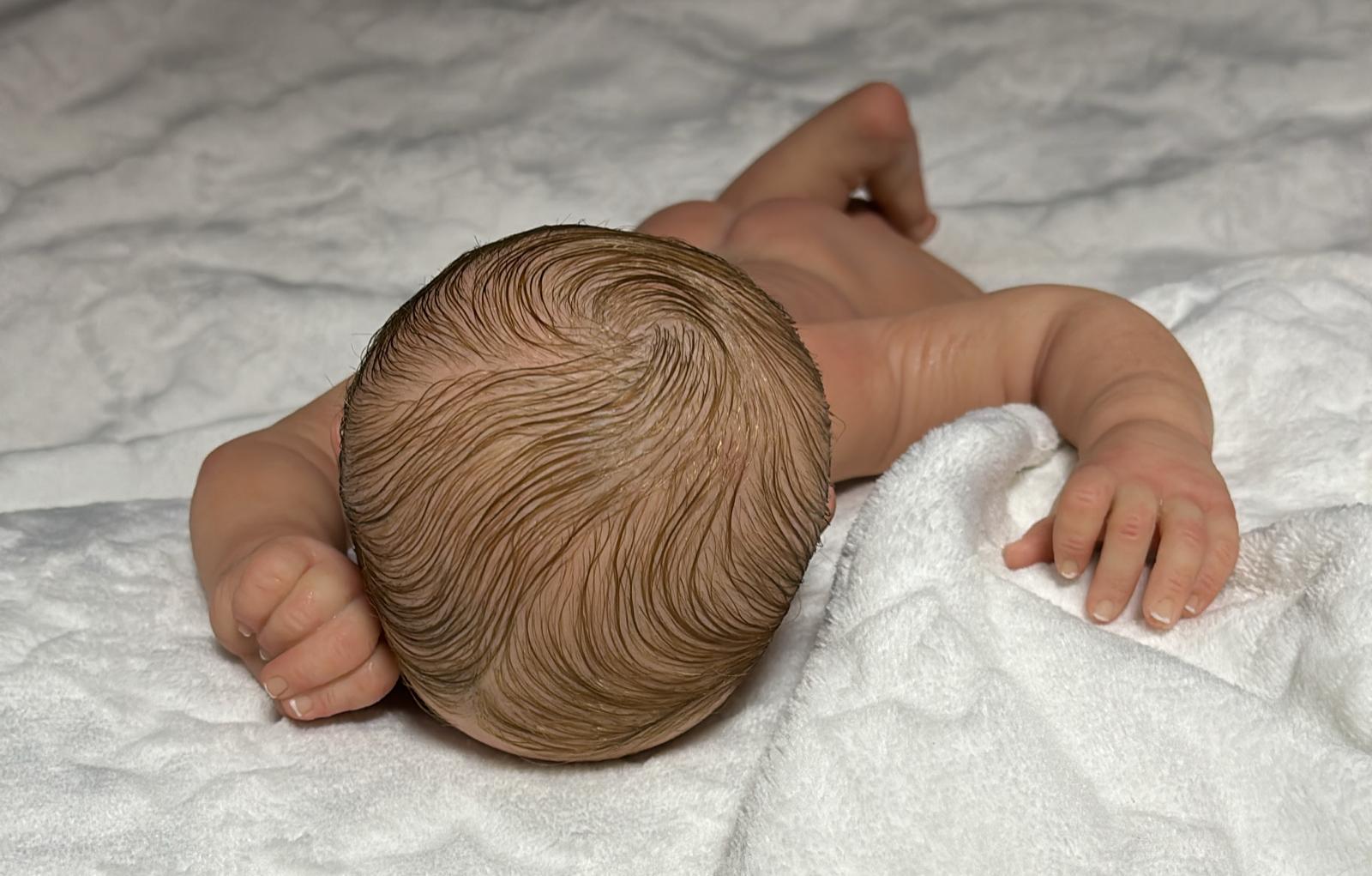 Poupée Reborn Garçon 38cm, Silicone De Platine, Poids 1.8kg, Neuf