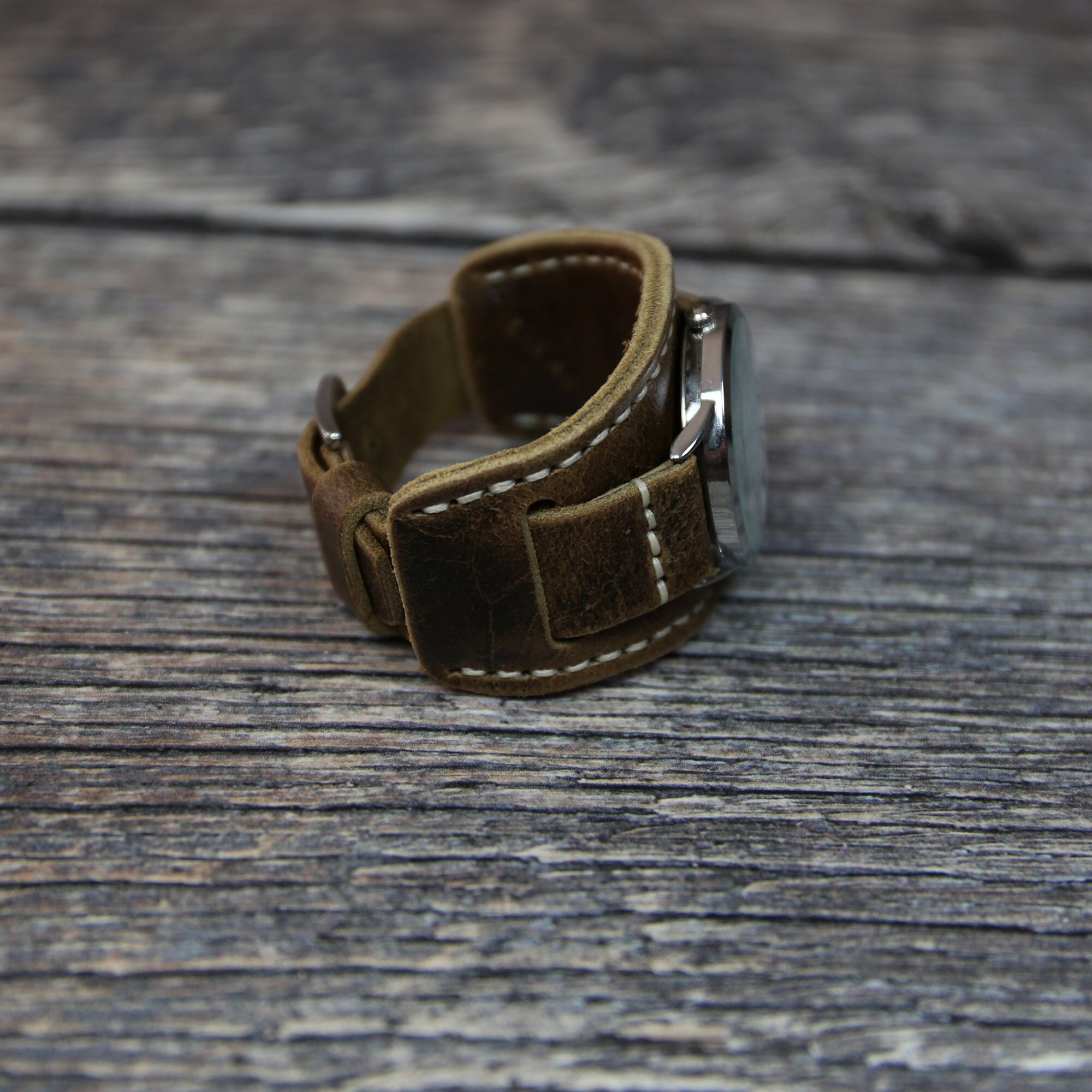 BREITLING Cinturino Originale In Pelle Colore Marrone / Arancio - Ansa Da 18/19mm - RIMANENZA DI - Foto 3