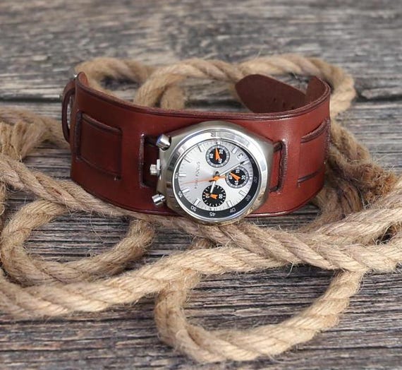 Handmade Leather Bund Watch Strap: Citizen 8110 Bullhead, Vintage