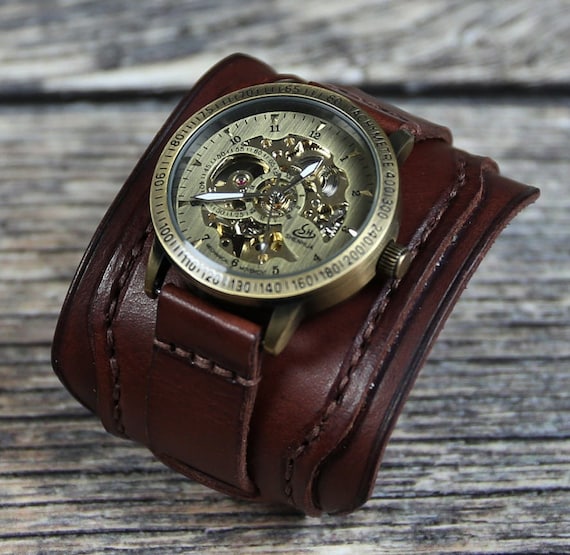 Steampunk Herren Armbanduhren Leder Steampunk Armbanduhren Herren