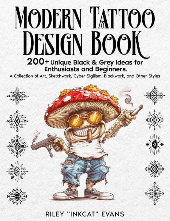 Tattoo Design Book: 200+ Black & Grey Flash Styles (digital