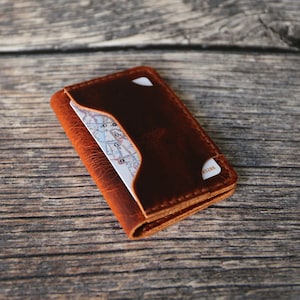 Patrón de billetera - Cartera plegable de cuero PDF, Patrón de titular de tarjeta de billetera minimalista, Plantilla de billetera simple y delgada - Descargar PDF