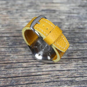 Handmade Yellow Leather Watch Strap: Italian Veg Tan, 18mm-26mm