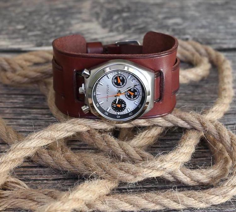Handmade Leather Bund Watch Strap: Citizen 8110 Bullhead, Vintage