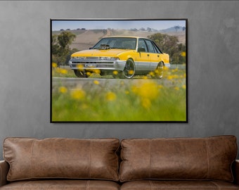 Yellow Holden VL Calais Poster Print